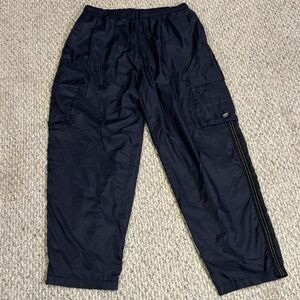 Vintage USA Olympics Navy Blue Lined Track Pants Cargo Pockets Men's XL (40-42)